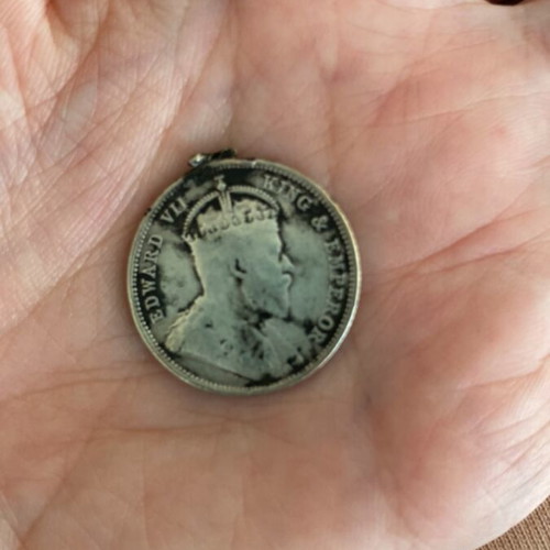 Silver 50 Cents coin from East Africa and Uganda Protectorates used, 1906