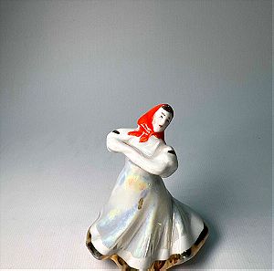 Vintage Dulevo πορσελάνινο Ρώσικο ειδώλιο χορεύτριας 9x7 cm