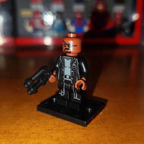 Nick Fury figure like new with stand and pistol