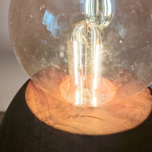 Table lamp new unique design with wooden shade