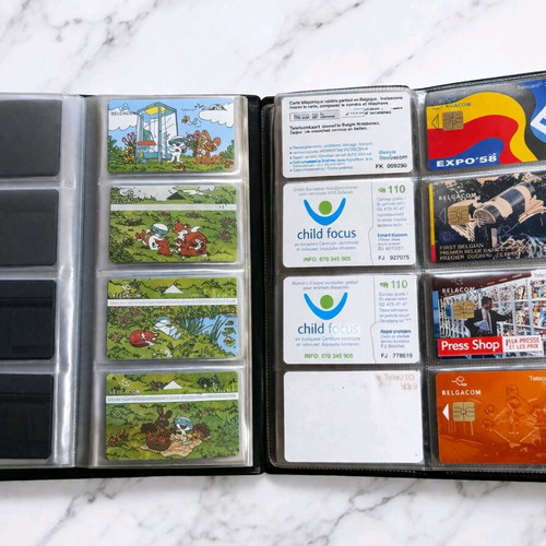 Phone card collection used, 106 pieces with albums