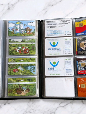 Phone card collection used, 106 pieces with albums
