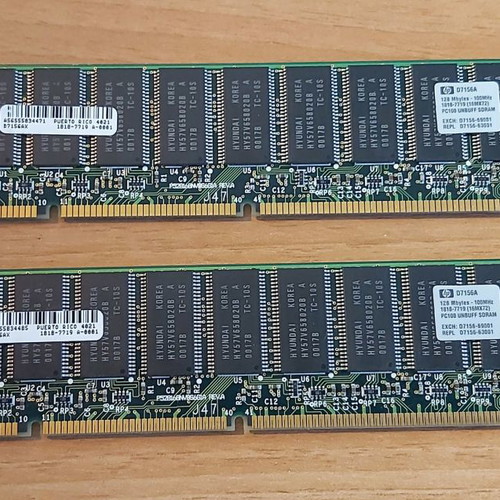 HP SDRAM 128MB 100MHz used memory, pack of 2