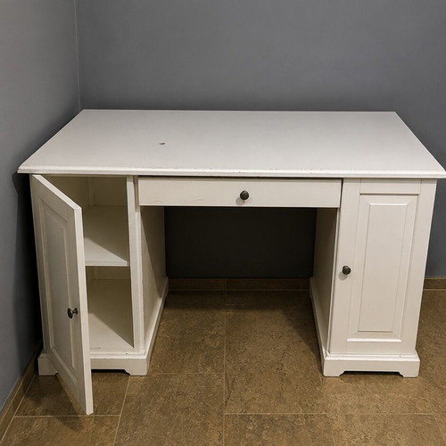 Wooden desk used with 2 cabinets and drawer 146x66 cm