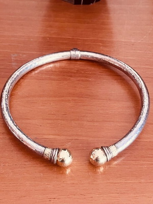 Κολιέ σφυρήλατο χειροποίητο ασημένιο 925 και χρυσό 585 σαν καινούργιο