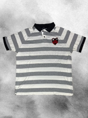Gant Striped Polo Large Size Like New, Gray and White