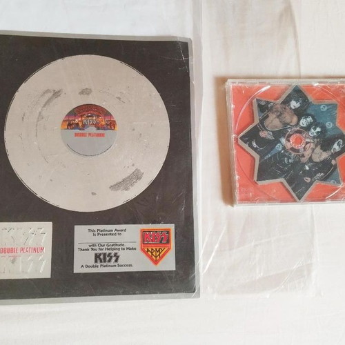 KISS shaped picture disc CD sealed, Platinum Award and collectible poster set