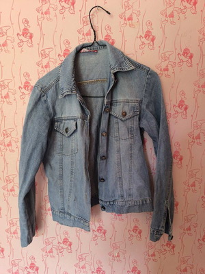 Women's denim jacket used, size S, blue, with wear