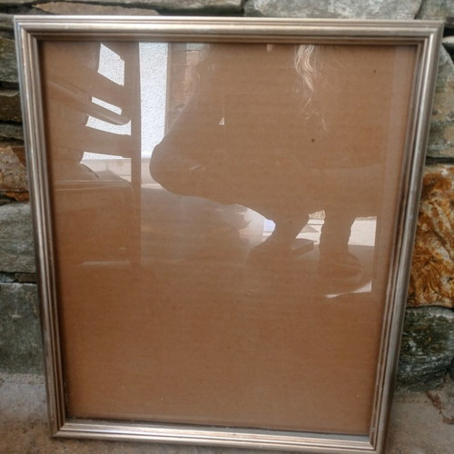 Large silver photo frame used, size 36x31 cm