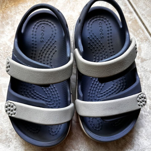 Crocs kids sandals blue and grey size C7 23-24