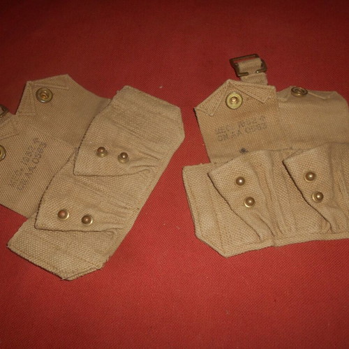 English Canvas Ammo Pouches for Lee-Enfield, New, 1952, Set of 2