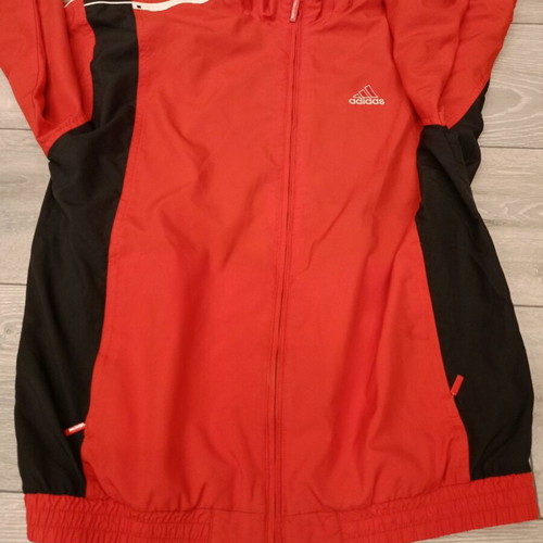 Adidas vintage jacket used, red with black panels