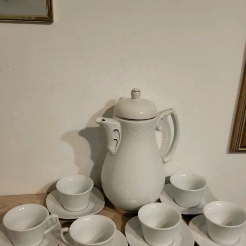 White porcelain coffee set like new without wear