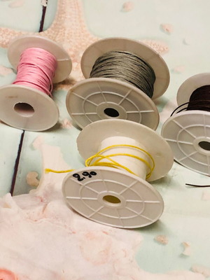 Jewelry making cords used, pack of 3, 100% cotton