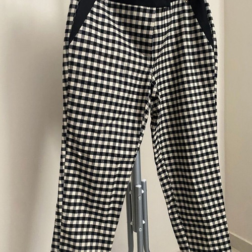 Black and white gingham check trousers River Island size S like new