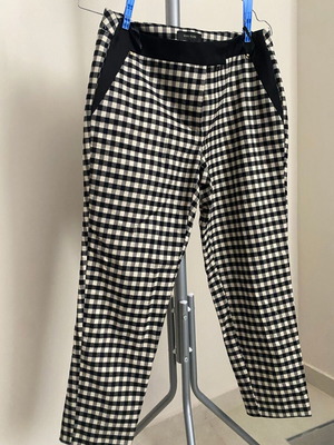 Black and white gingham check trousers River Island size S like new