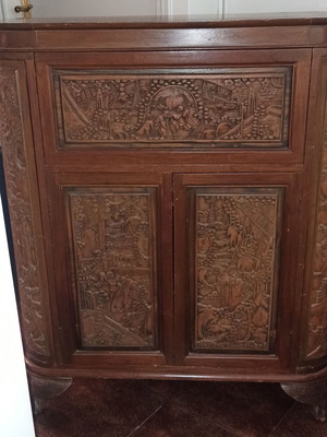 Authentic Chinese Bar Like New With Hand-Carved Details