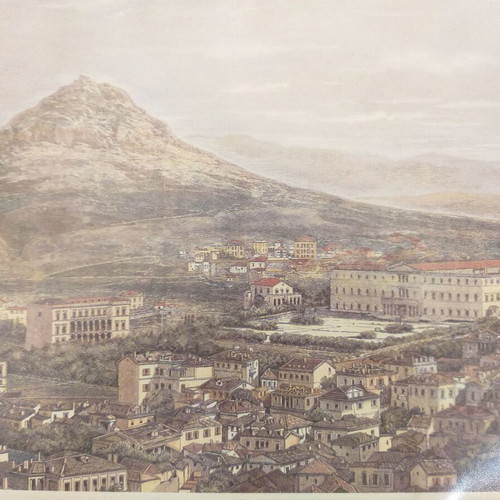 Frames with old photographic views of the Acropolis and the Palaces like new