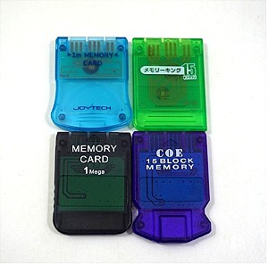 4 x Memory Card SONY PlayStation 1 Πακέτο Κάρτες Μνήμης PS1 Όχι Γνήσιες