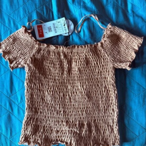 Stradivarius Brown Crop Top like new, size S