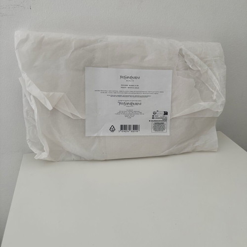 YSL white pouch new with gold details