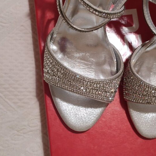Nak high-heeled bridal sandals No 38 like new with rhinestones
