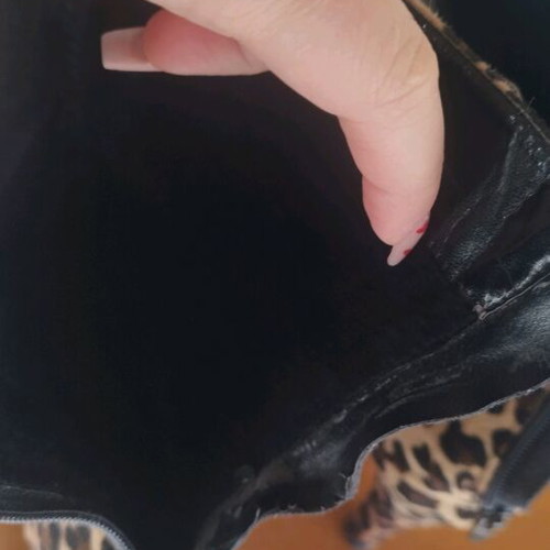 Leopard ankle boots used with zipper, size 41, 11cm heel