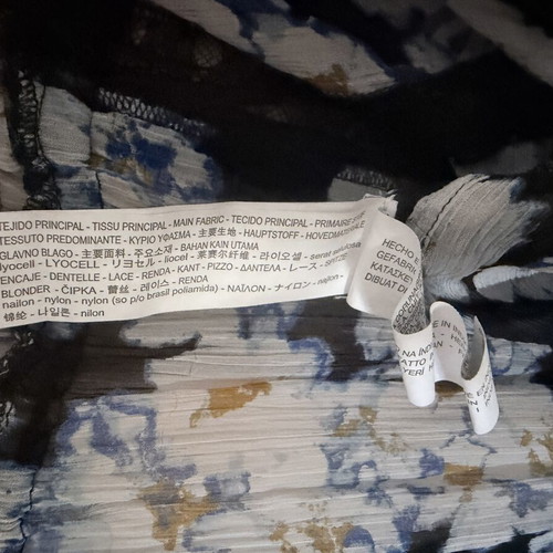 Zara medium floral transparent kimono with black lace