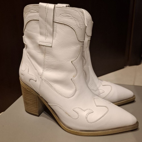 Migato western cowboy boots white size 38 new