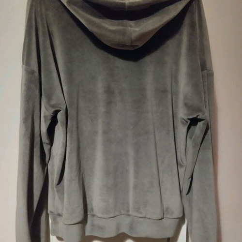 Velour jacket like new, gray, size M/L with pockets and hood