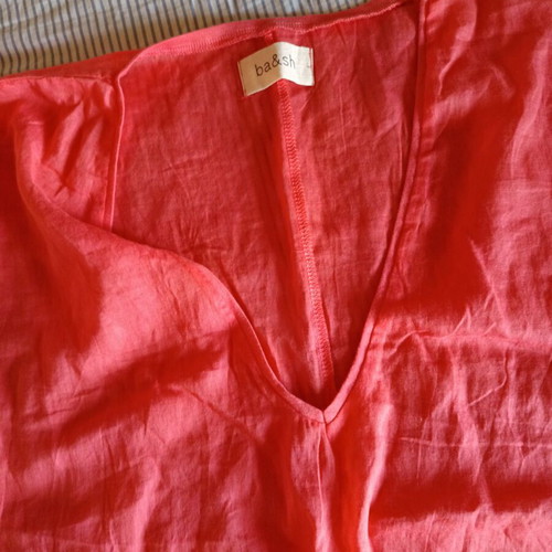 Ba&Sh see through summer blouse one size like new, coral