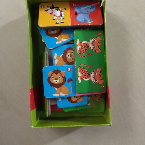 Domino board game used, animal memory
