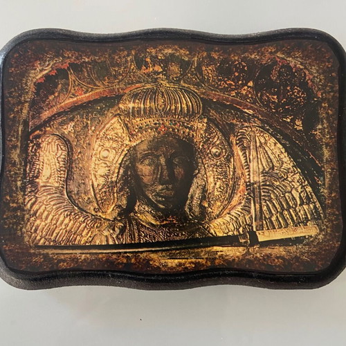 Archangel Michael Mandamados Wooden Icon souvenir, like new