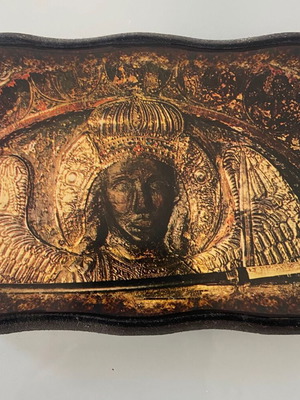 Archangel Michael Mandamados Wooden Icon souvenir, like new