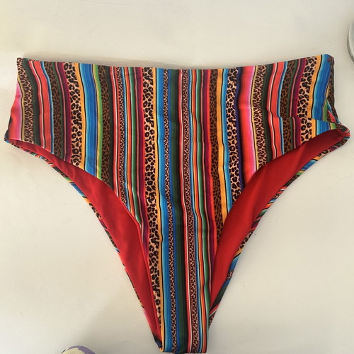 Bikini bottom high rise with colorful animal print, new