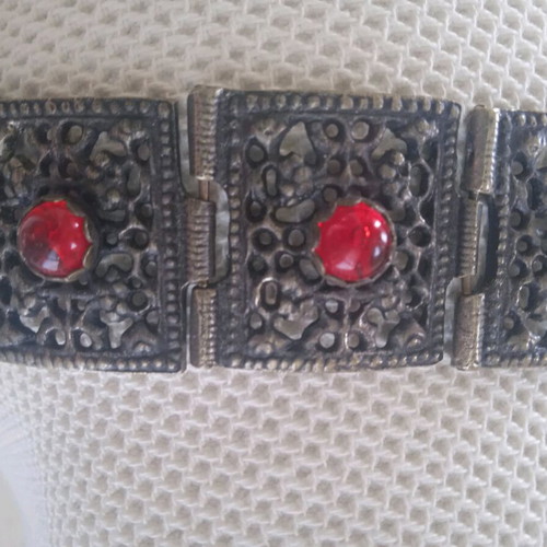 Antique bracelet used, over 80 years old, brass-like material