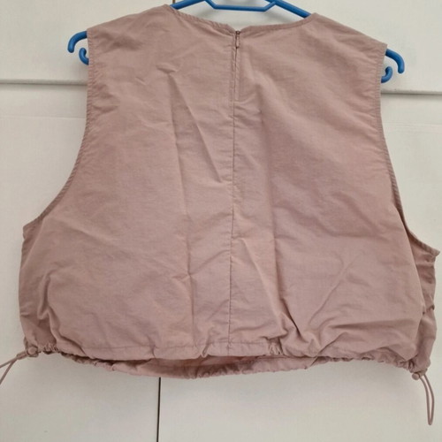 Pink Rose Top H&M new, cropped with elastic hem, size XL