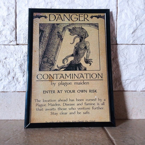 Handmade ink horror art print in A4 frame new