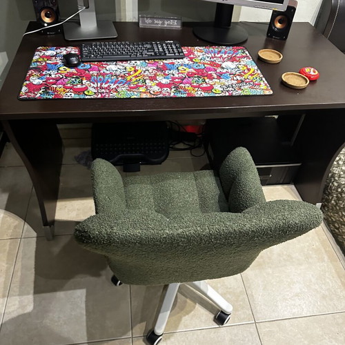 Office chair new, boucle fabric and metal