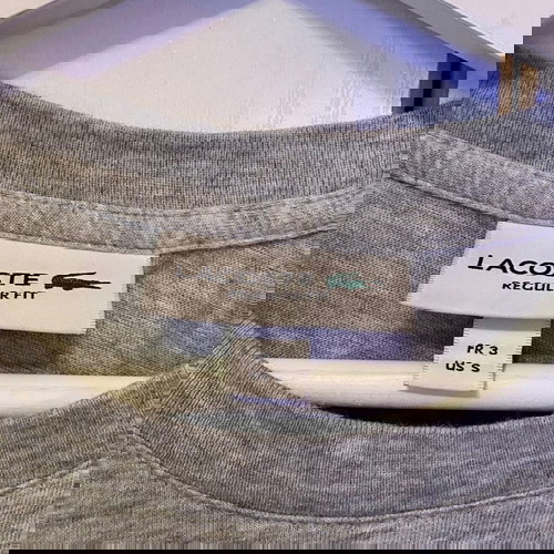 Къс ръкав Lacoste автентичен, размер S, сив, regular fit