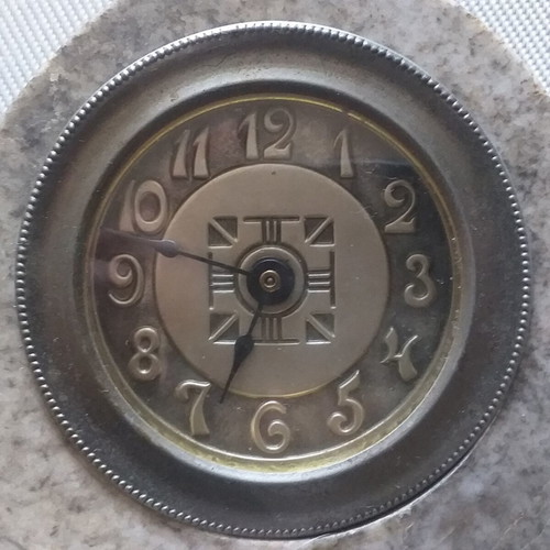 Marble mantel clock used, German, solid with Arabic numerals
