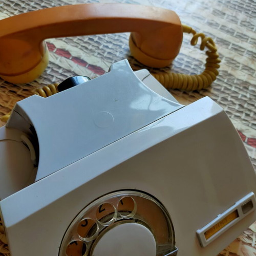 Decorative home phone used, corded