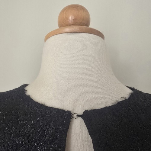 Vintage dress handmade unfinished jacquard fabric size S like new