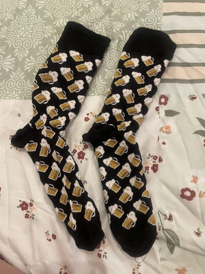Socks new, size 35-39, black and yellow with design