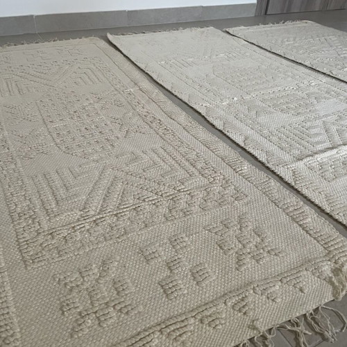Authentic Vintage Arachova Wool Rug Set, 4 Pieces, Greek Made
