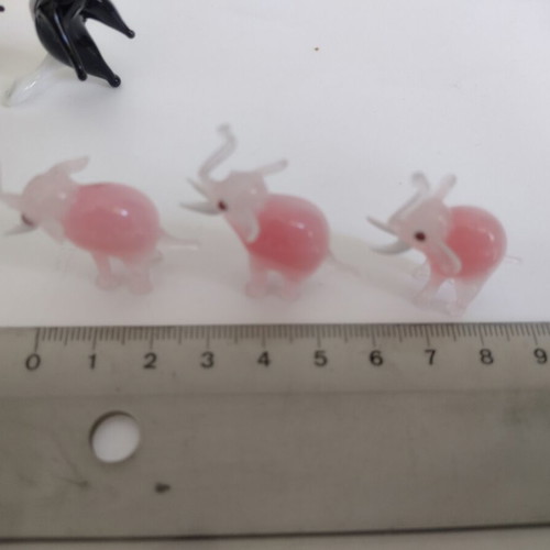 Mini glass animal families used