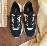 Sneakers γυναικεία Zara 39 σαν καινούργιο, μαύρο και μπεζ