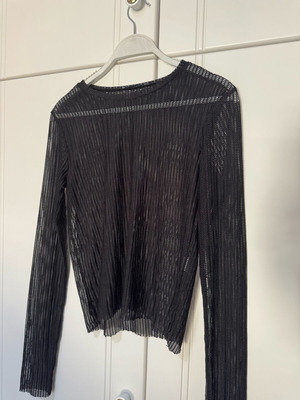 Black long sleeve transparent blouse new, size S