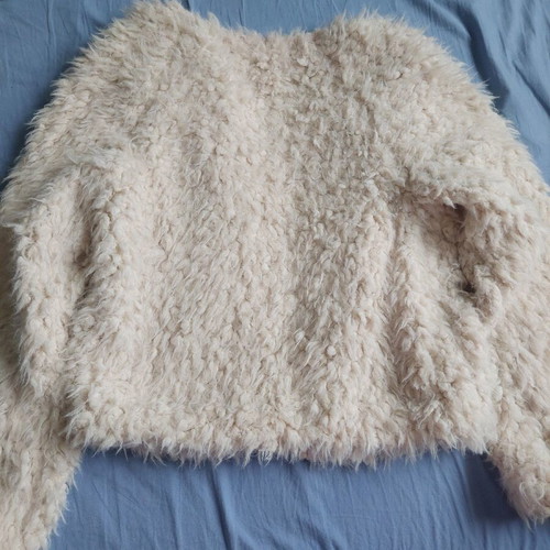 Fur jacket women like new, beige, size S