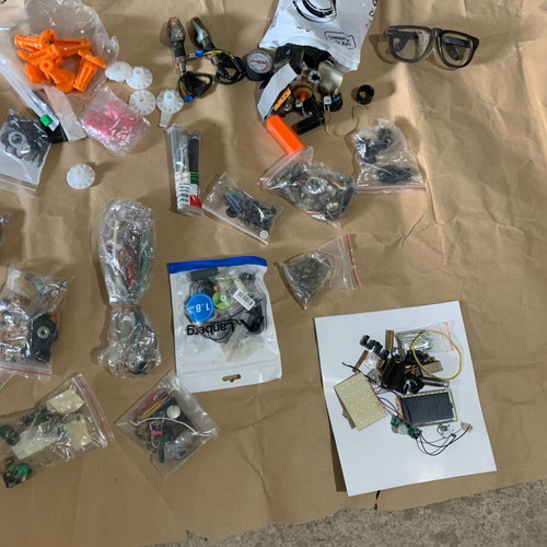 Electronic tools and components used for DIY projects, set